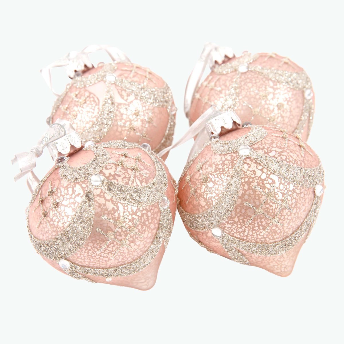 Julepynt løkformet rosa 4 stk - Image 3